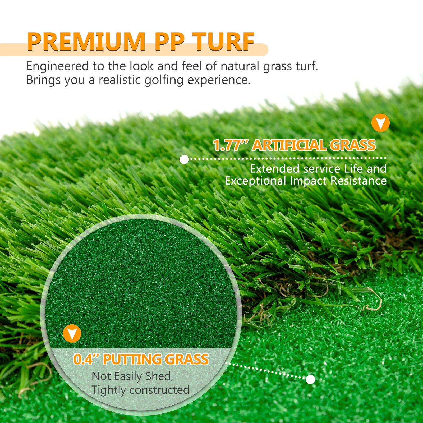 10x5 FT Golf Putting Green, Golf Training Mat With High-quality Turf, 3 Holes, 3 Flags And Cups For Indoor Outdoor - Image 5